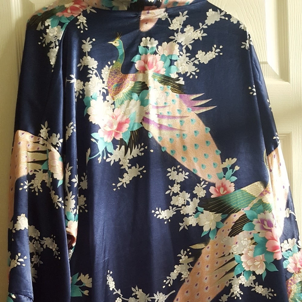 Plus Size Peacock Kimono Robe